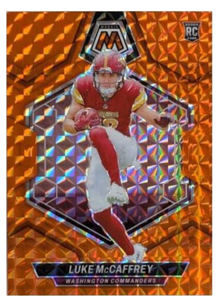 2024 Panini Mosaic Base Set Luke McCaffrey Orange #376 card