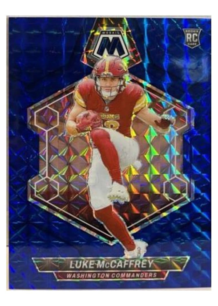 2024 Panini Mosaic Base Set Luke McCaffrey Blue #376 card