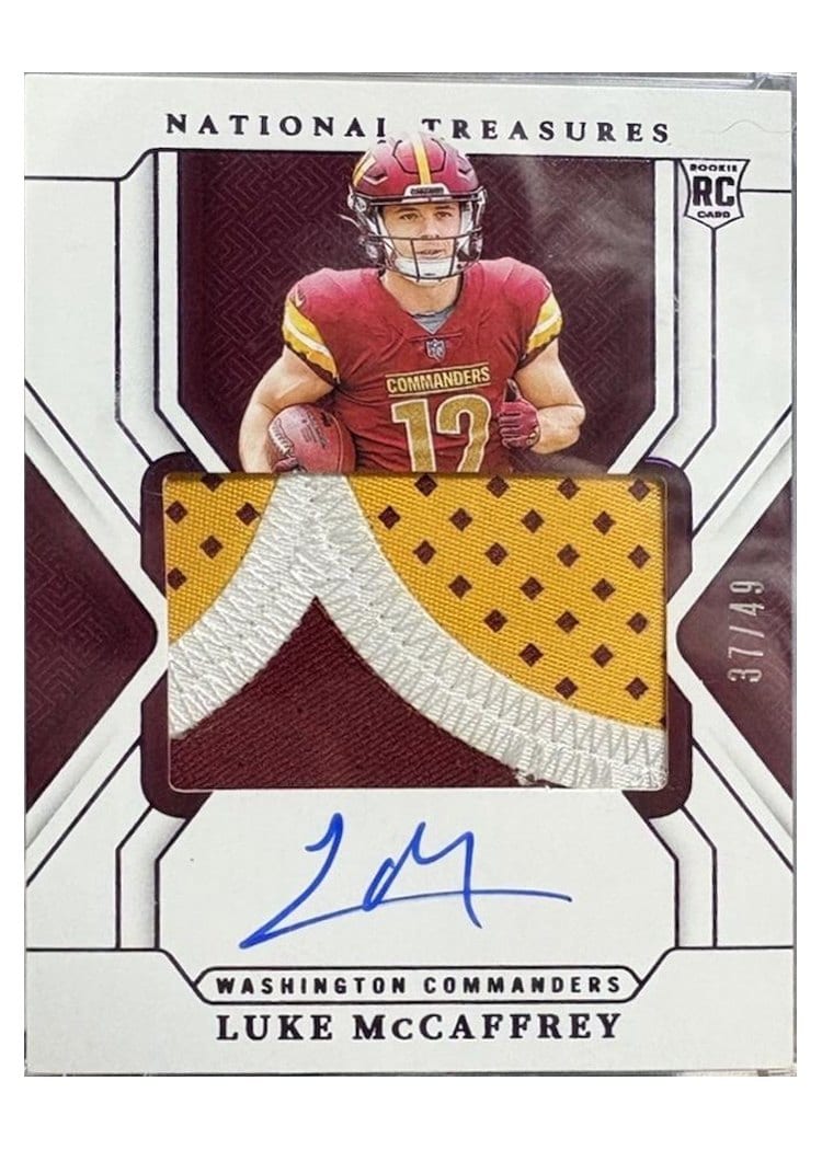2024 Panini National Treasures Base Set Luke McCaffrey #176 card