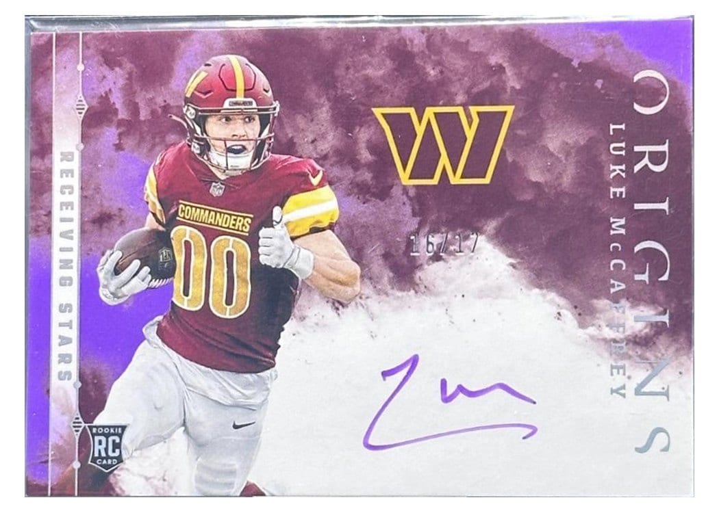 2024 Panini Origins Receiving Stars Signatures Luke McCaffrey #RSS-LMY card