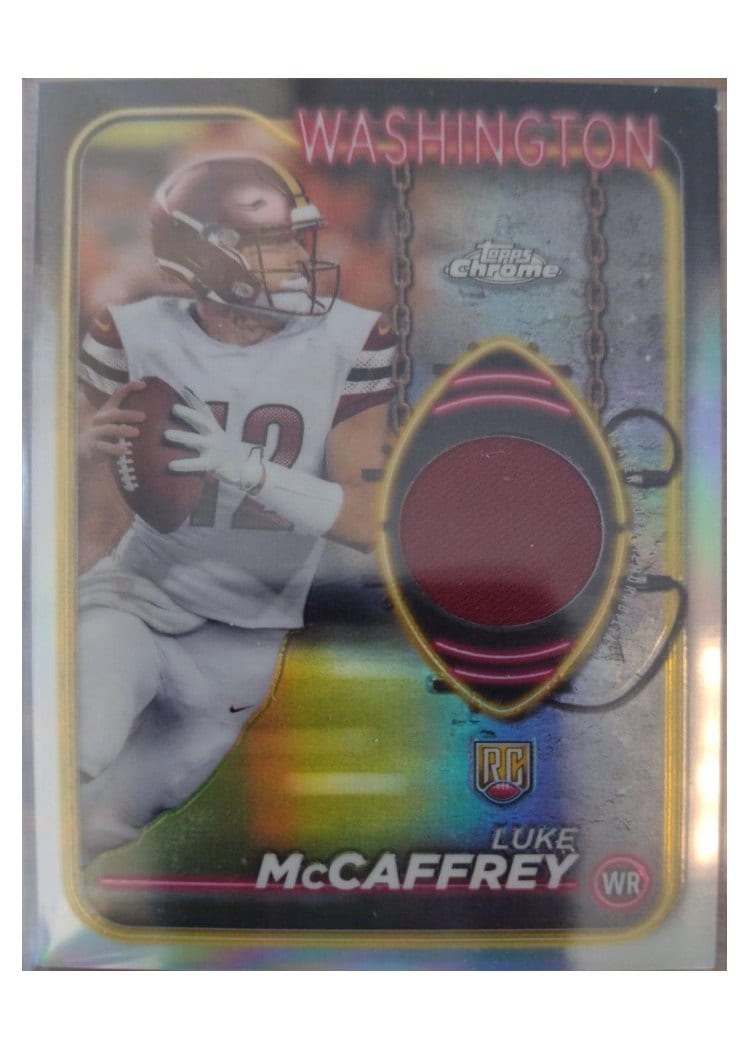 2024 Topps Chrome Topps Chrome Rookie Relics Luke McCaffrey #CRR-LM card