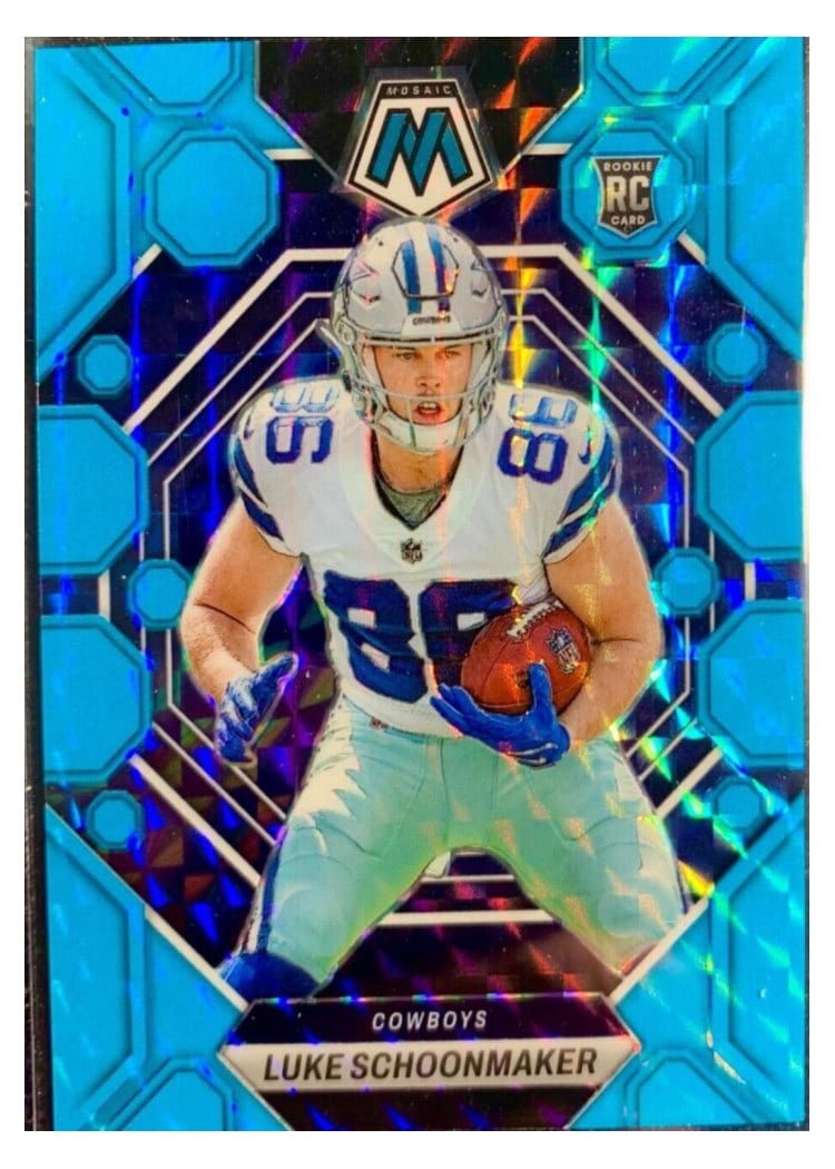 2023 Panini Mosaic Base Set Luke Schoonmaker Blue Fluorescent #344 card