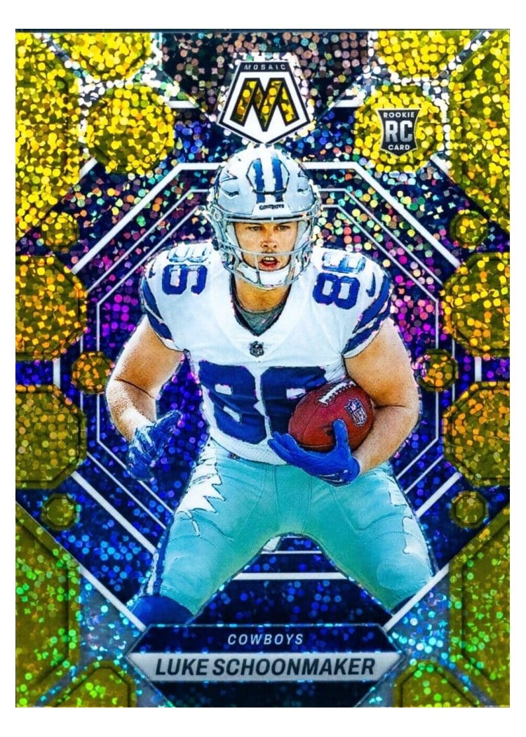 2023 Panini Mosaic Base Set Luke Schoonmaker Gold Sparkle #344 card