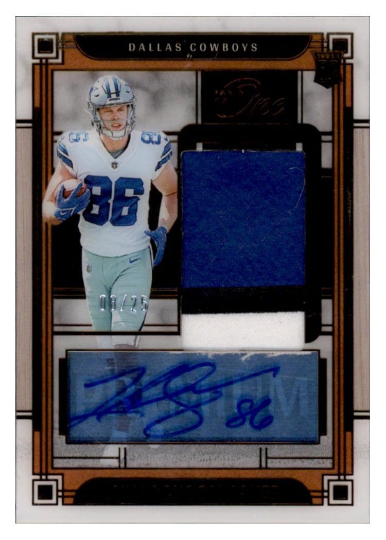 2023 Panini One Premium Rookie Patch Autographs Luke Schoonmaker #129 card