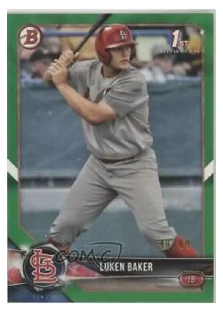 2018 Bowman Draft Base Set Luken Baker #BD-109 card
