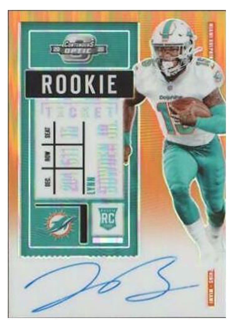 2020 Panini Contenders Optic Base Set Lynn Bowden Jr Autograph Orange #129 card