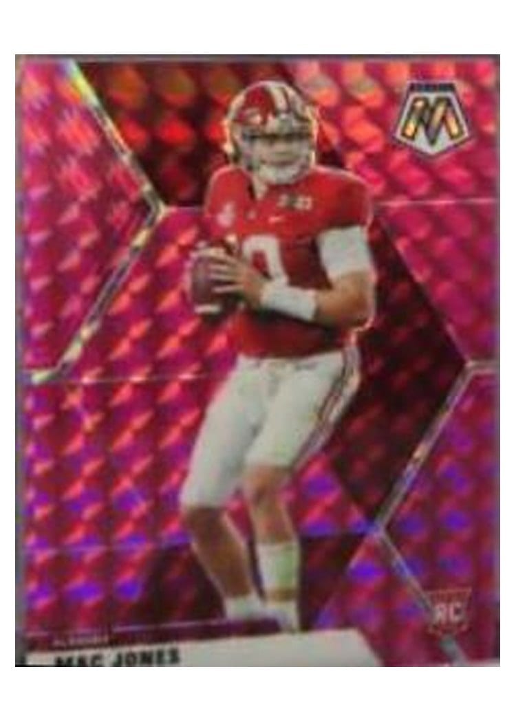 2021 Panini Mosaic Mac Jones Pink Swirl Mosaic #306 card