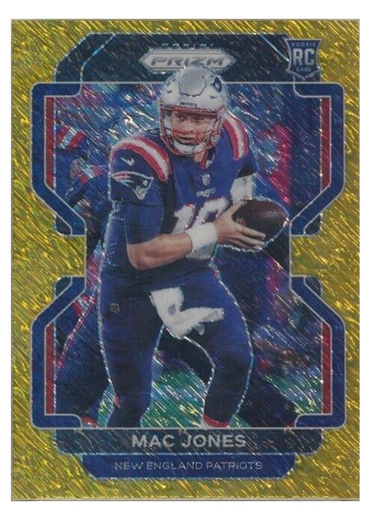 2021 Panini Prizm Base Set Mac Jones Gold Shimmer #336 card