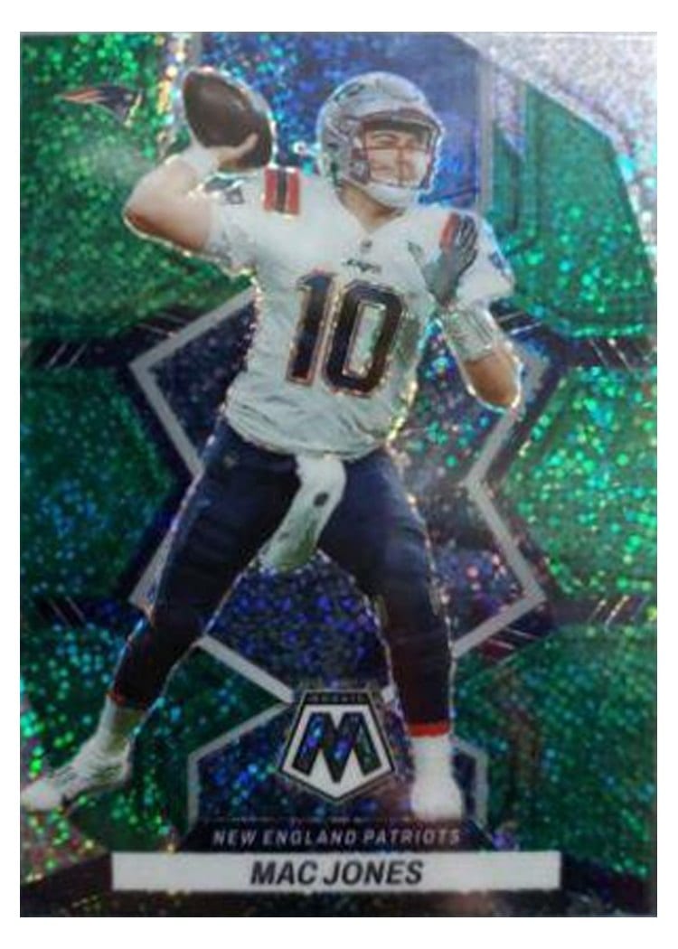 2022 Panini Mosaic Base Set Mac Jones Green Sparkle #133 card