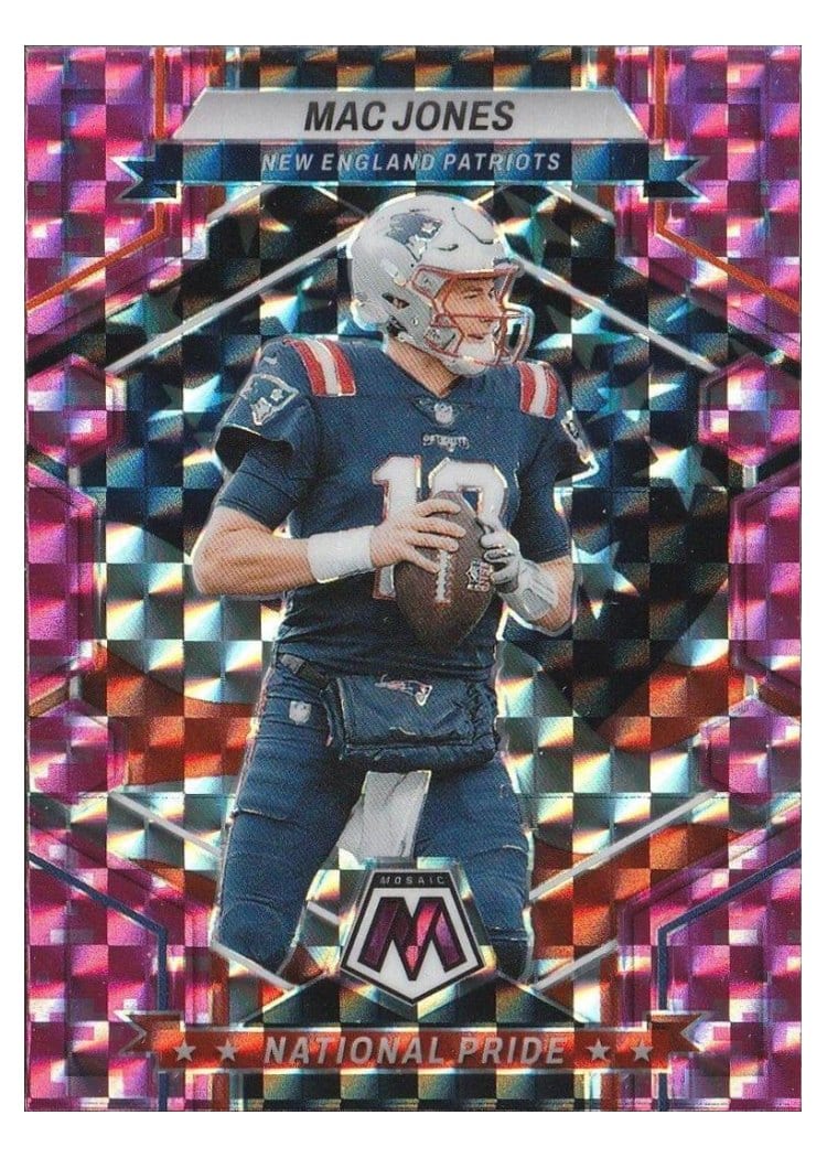 2023 Panini Mosaic Base Set Mac Jones Pink Fluorescent #261 card