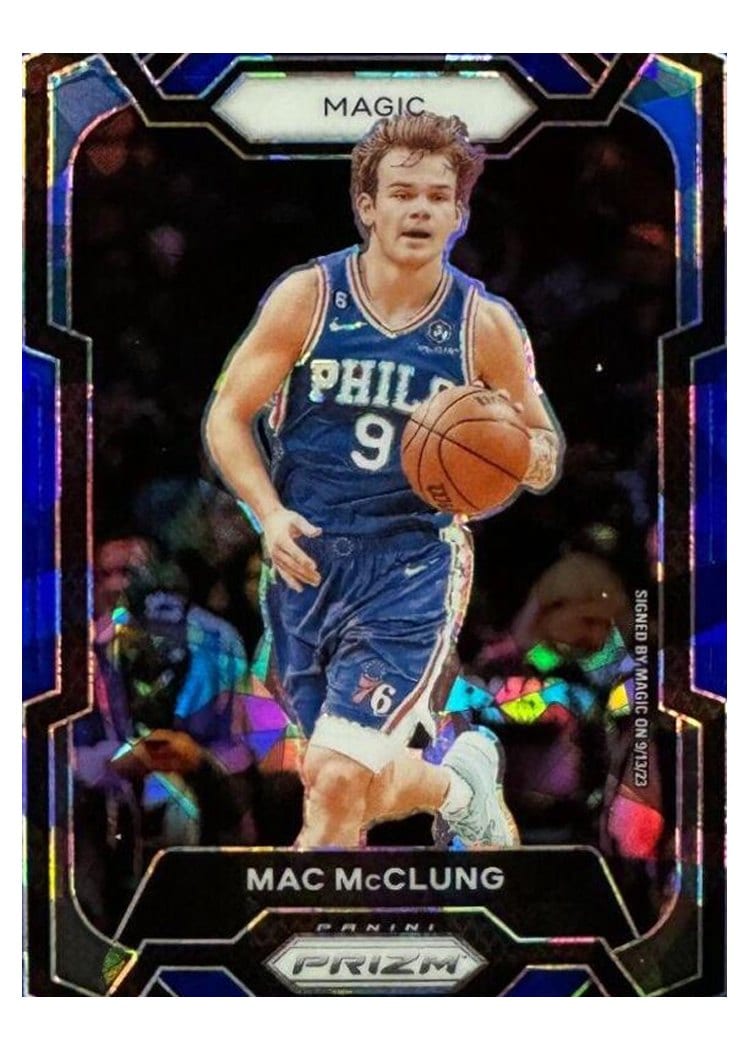 2023-24 Panini Prizm Base Set Mac McClung Blue Ice #258 card