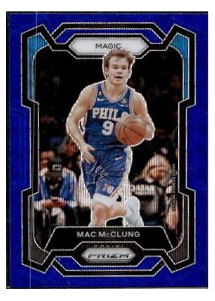 2023-24 Panini Prizm Base Set Mac McClung Blue Wave #258 card