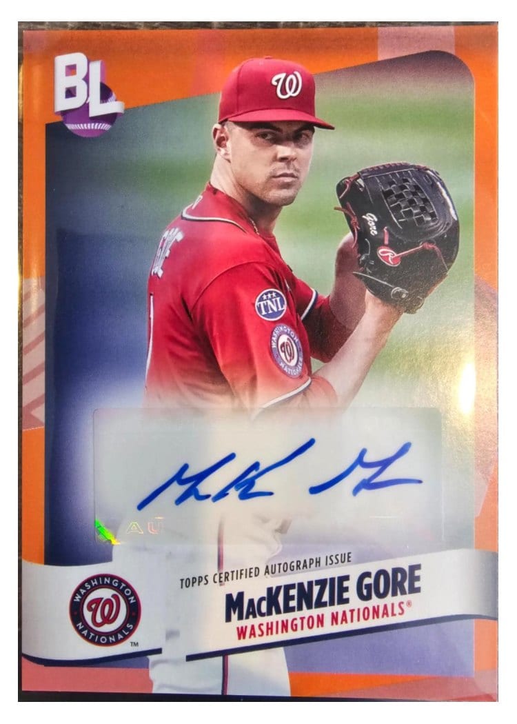 2024 Topps Big League Electric Orange Autographs Common Mackenzie Gore #BEO-MG card