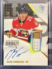 2023-24 Upper Deck Ultimate Collection Debut Threads Mackie Samoskevich #ADT-MS card