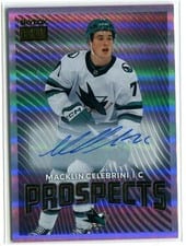 2024-25 Skybox Metal Universe Skybox Premium Prospects Auto Macklin Celebrini #PP-2 card