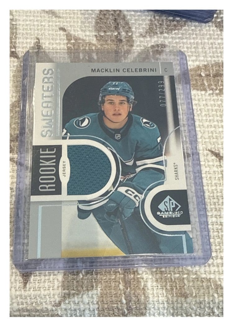 2024-25 SP Game Used Rookie Sweaters Macklin Celebrini #RS-MC card