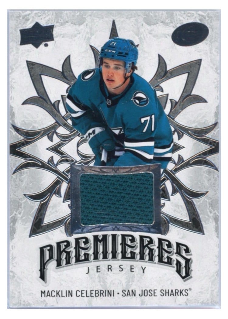 2024-25 Upper Deck Ice Ice Premieres Jersey Macklin Celebrini #IPJ-27 card