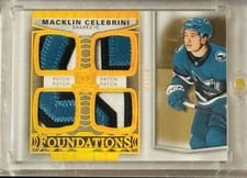 2024-25 Upper Deck The Cup Foundations Quad Jersey Macklin Celebrini #F-MC card