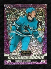 2024 O-Pee-Chee Platinum Macklin Celebrini Violet Pixels #263 card
