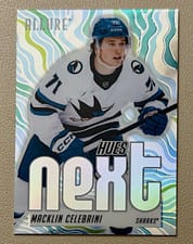 2025-26 Upper Deck Allure Hues Next? Macklin Celebrini #HN-12 card