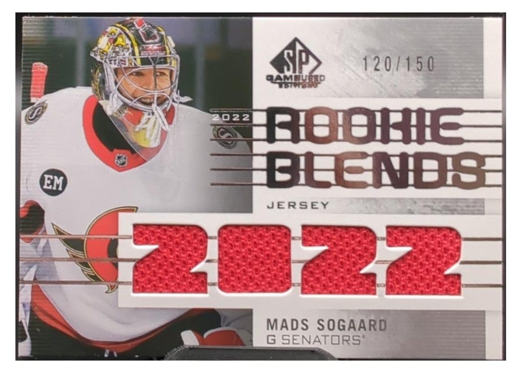 2022-23 SP Game Used Rookie Blends Jersey Mads Sogaard #RB-MS card