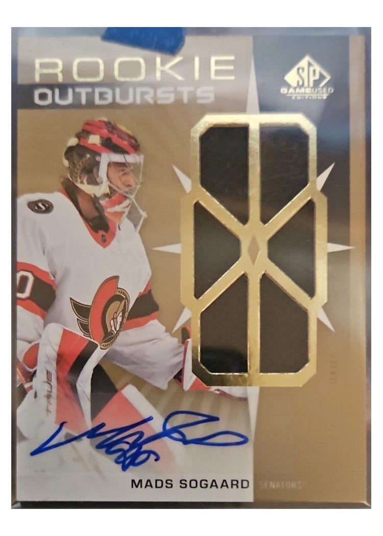 2022-23 SP Game Used Rookie Outbursts Jersey Mads Sogaard #RO-MS card