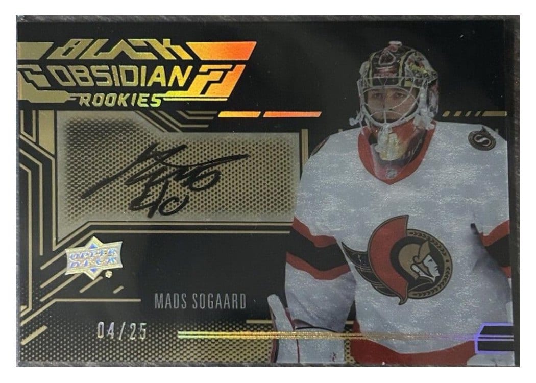 2022-23 SPx UD Black Obsidian Rookies Scripts Mads Sogaard #ORS-MS card