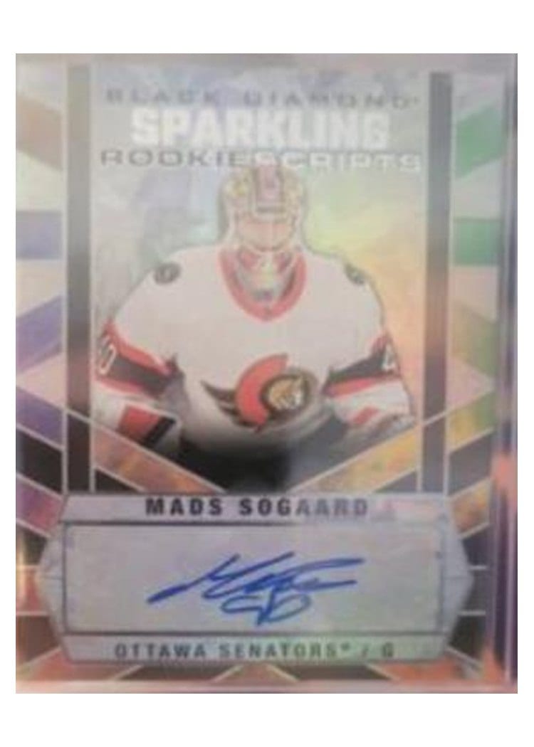 2022-23 Upper Deck Black Diamond Sparkling Rookie Scripts Mads Sogaard #SCR-MS card