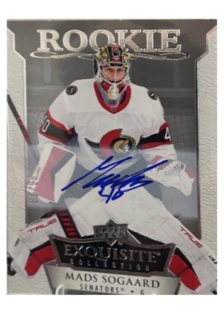 2022-23 Upper Deck Ice Exquisite Collection Rookie Signatures Mads Sogaard #ERS-MS card