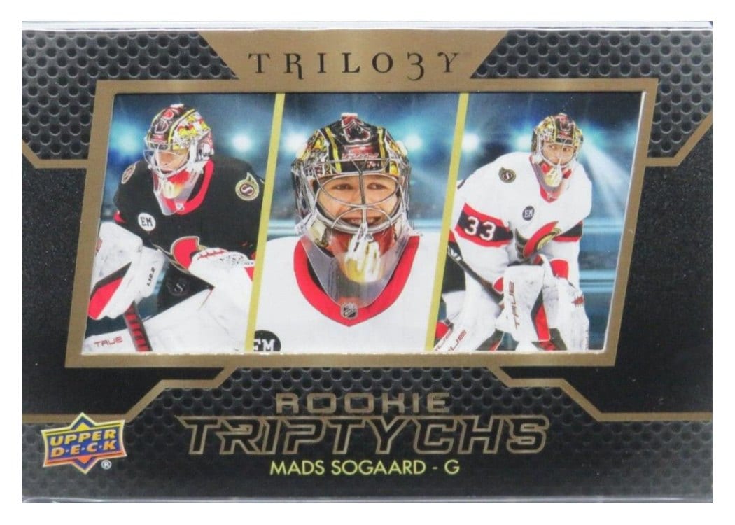 2022-23 Upper Deck Trilogy Rookie Triptychs Mads Sogaard #RT-MS card