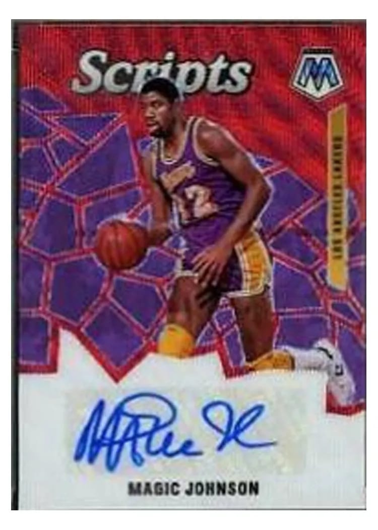 2019 Panini Mosaic Scripts Magic Johnson #SC-MJN card