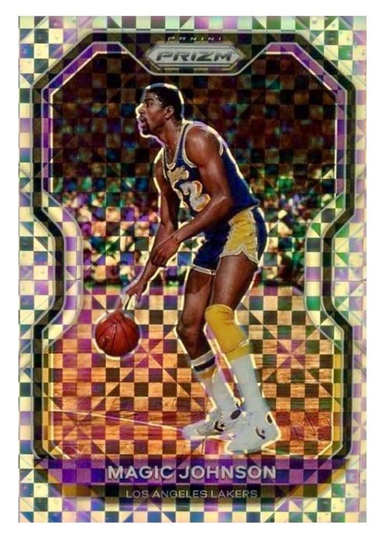 2020-21 Panini Prizm Base Set Magic Johnson Lucky Envelopes Prizm #219 card