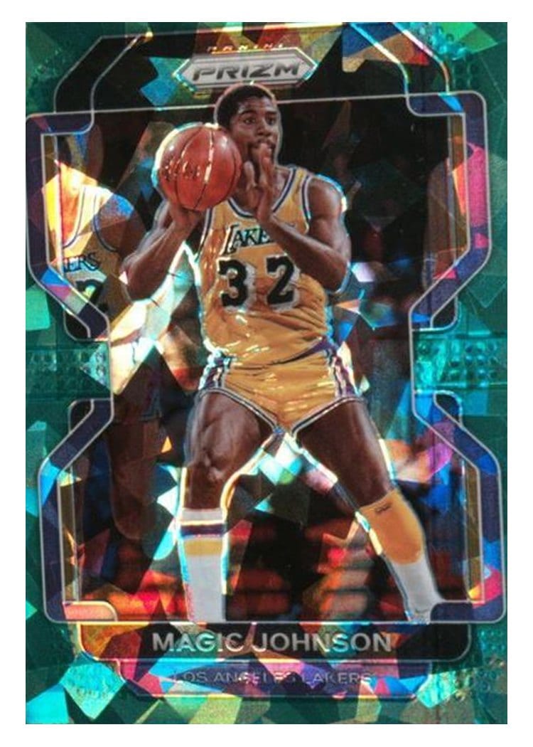 2021-22 Panini Prizm Base Set Magic Johnson Green Ice Prizm #248 card