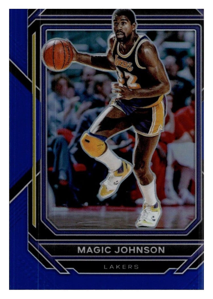 2022-23 Panini Prizm Base Set Magic Johnson Blue Prizm #276 card