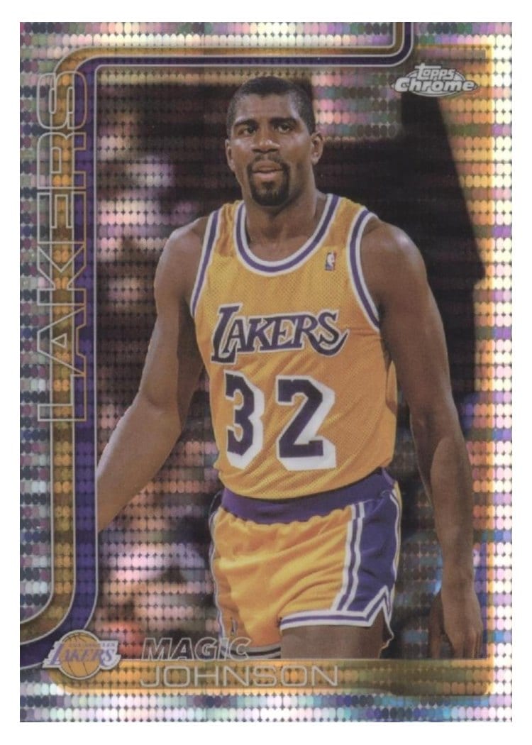 2025 Topps Chrome Magic Johnson Pulsar Refractor #244 card