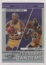 2021-22 Panini Contenders Optic Legendary Tandems Magic Johnson / Kareem Abdul-Jabbar #4 card