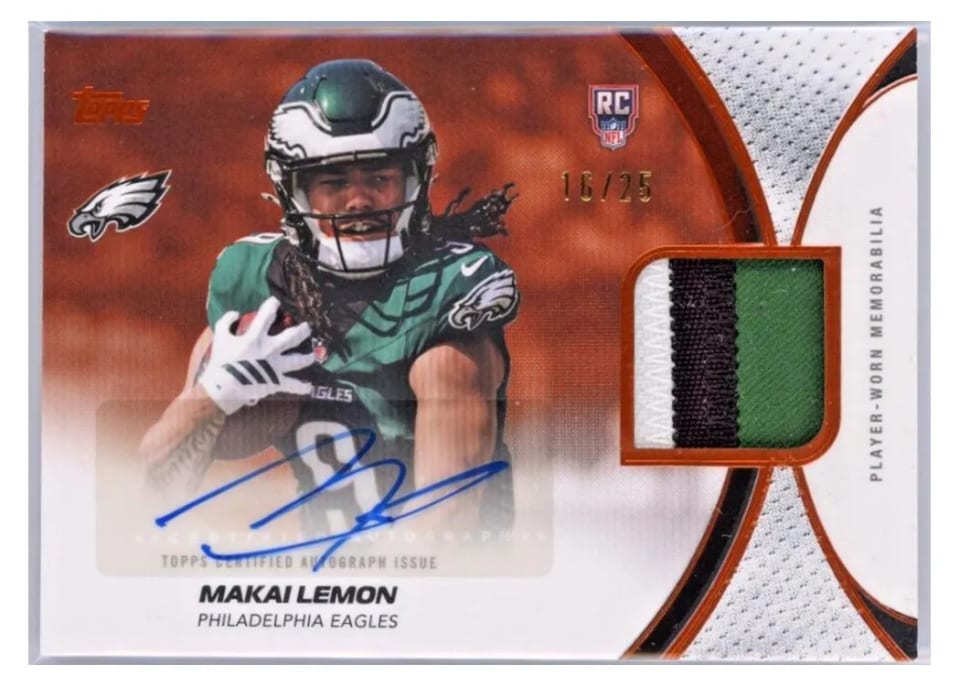 2026 Topps Flagship NFL Rookie Material Autograph Makai Lemon #NFLRMA-ML card