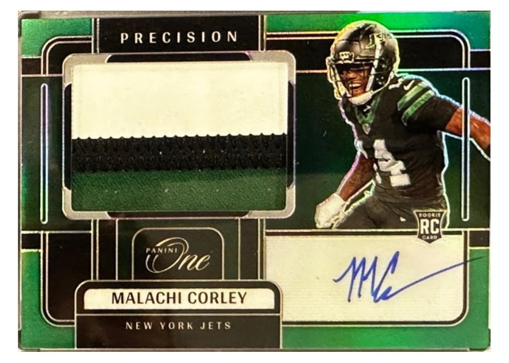 2024 Panini One Rookie Dual Patch Autographs Malachi Corley #40 card