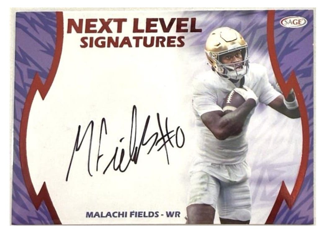 2026 SAGE Football Next Level Signatures Malachi Fields #NLS-MF card