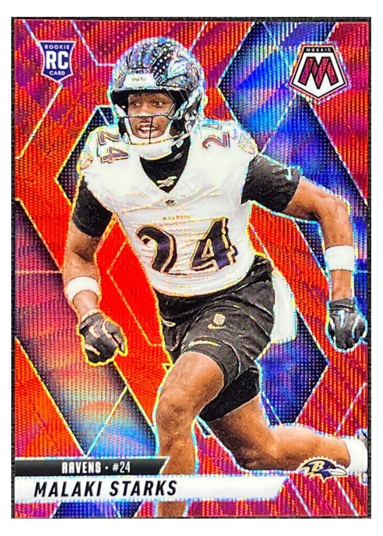 2025 Panini Mosaic Base Set Malaki Starks Red Wave #347 card