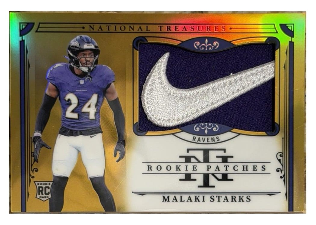 2025 Panini National Treasures Rookie Patches Premium Malaki Starks #220 card