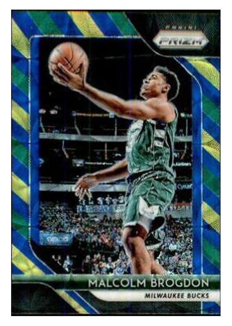 2018-19 Panini Prizm Base Set Malcolm Brogdon Blue, Yellow, and Green Choice Prizm #276 card