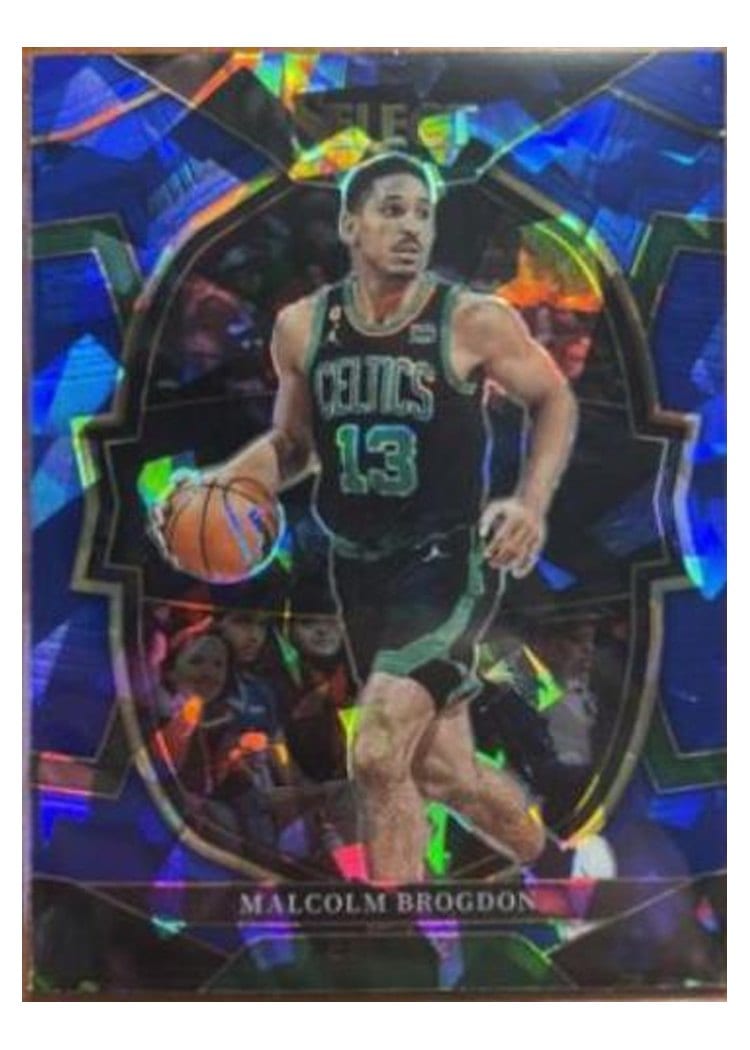 2022-23 Panini Select Base Set Malcolm Brogdon Blue Cracked Ice Prizm #11 card