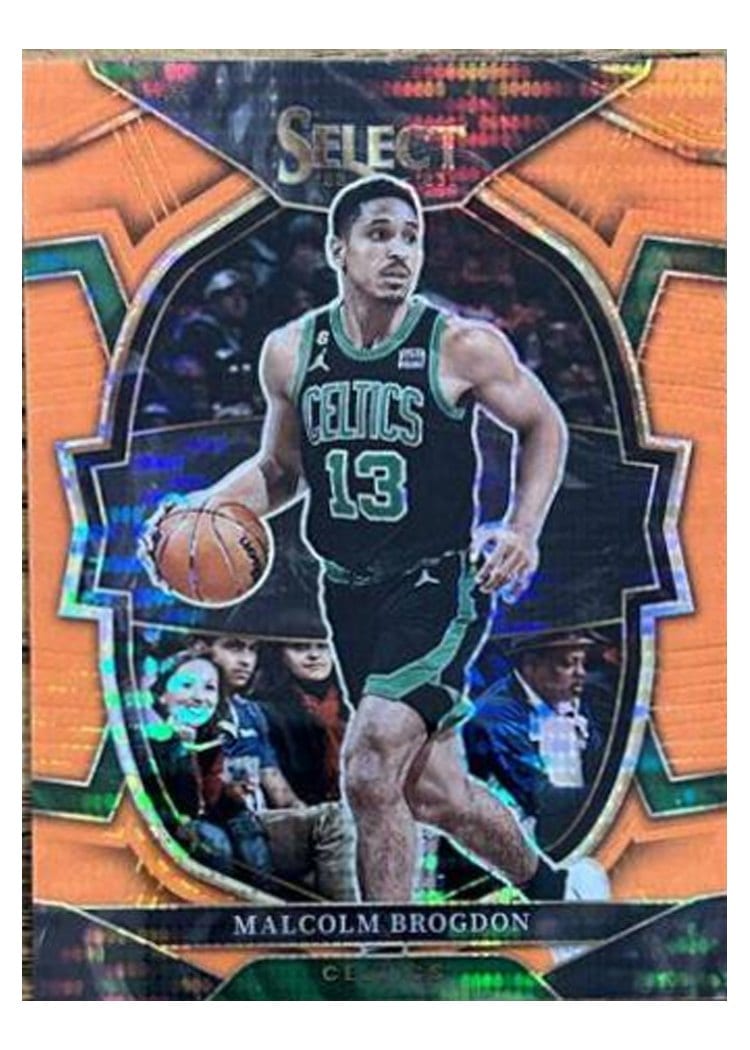 2022-23 Panini Select Base Set Malcolm Brogdon Neon Orange Pulsar Prizm #111 card