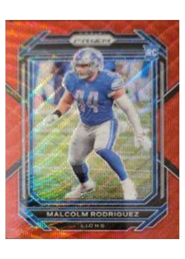 2022 Panini Prizm Base Set Malcolm Rodriguez Red Wave #350 card