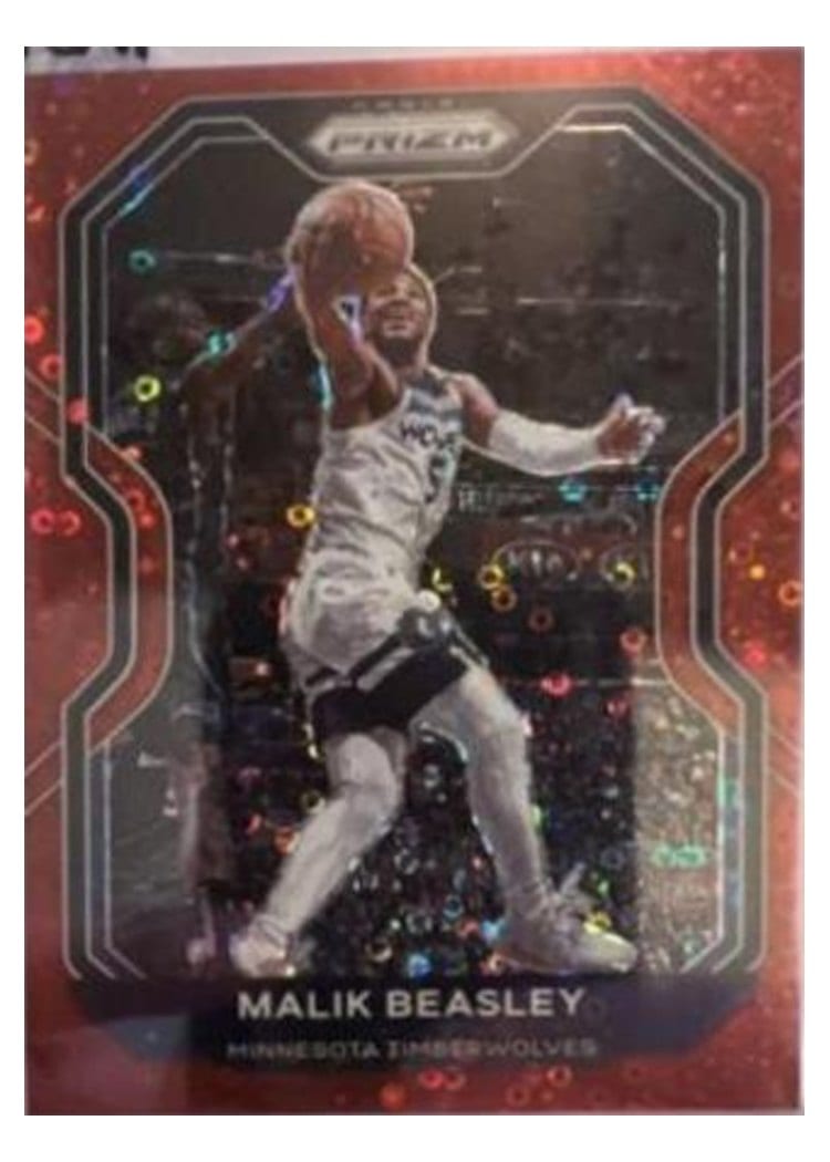 2020-21 Panini Prizm Base Set Malik Beasley Fast Break Red Prizm #102 card