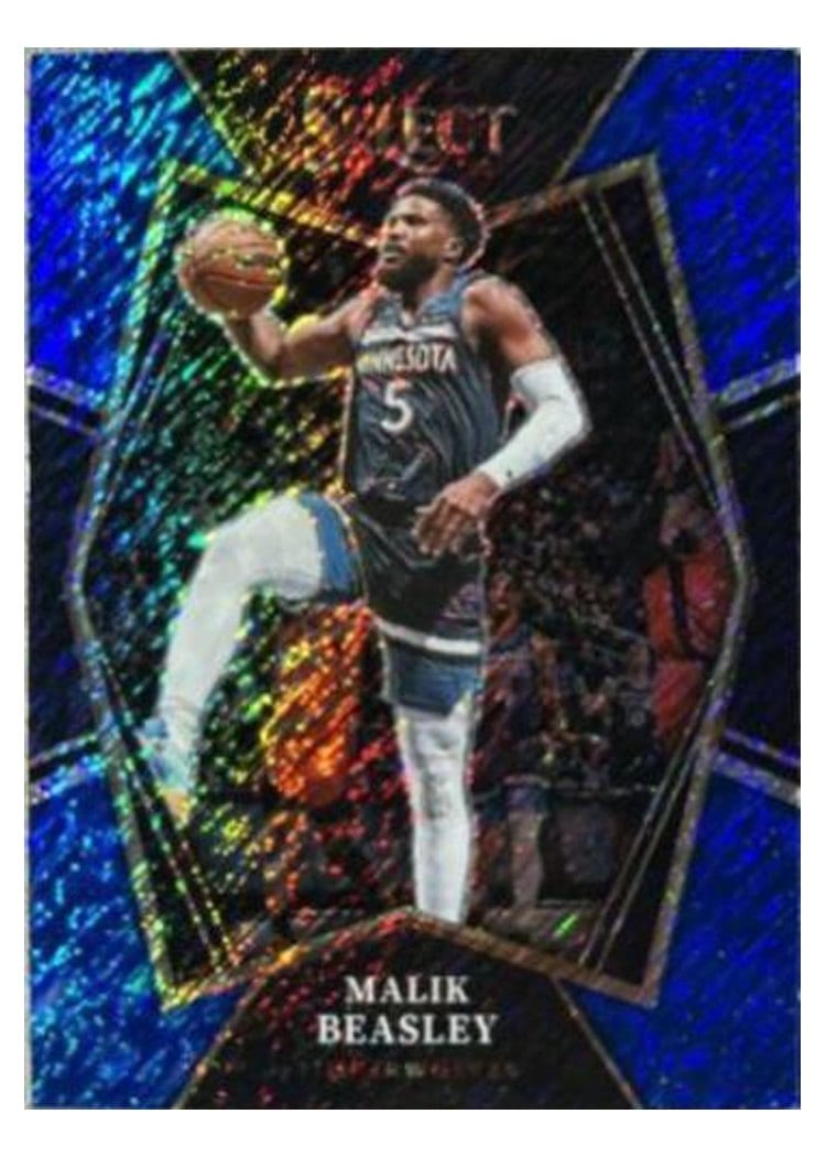 2021-22 Panini Select Base Set Malik Beasley Blue Shimmer #137 card
