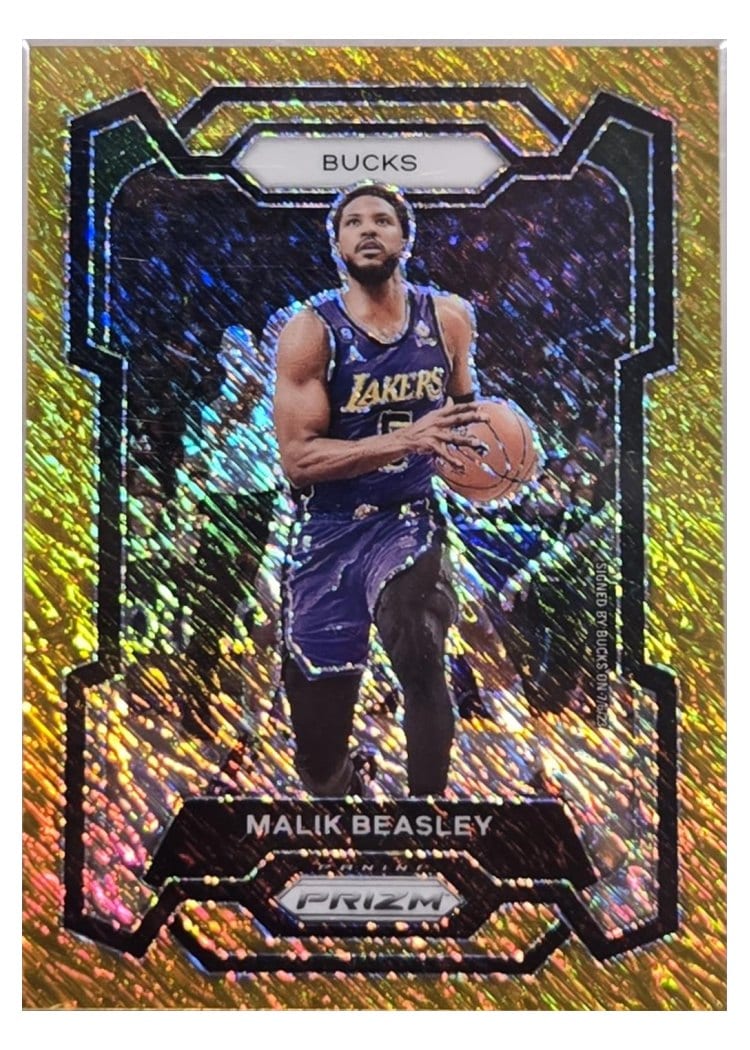 2023-24 Panini Prizm Base Set Malik Beasley Gold Shimmer #237 card