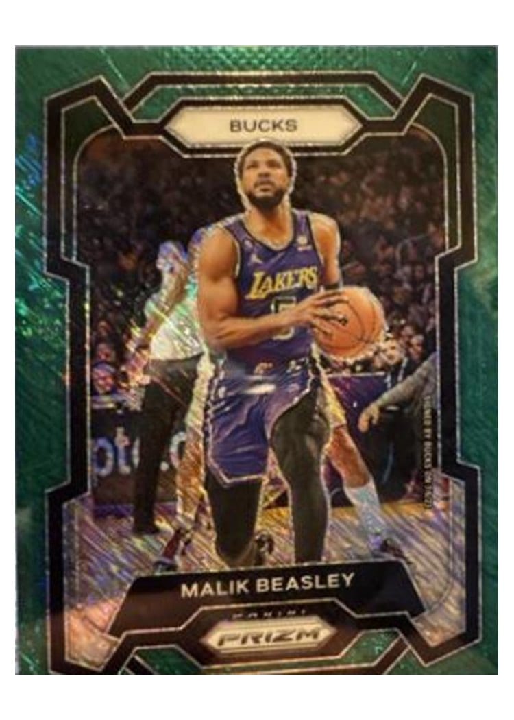 2023-24 Panini Prizm Base Set Malik Beasley Green Shimmer #237 card