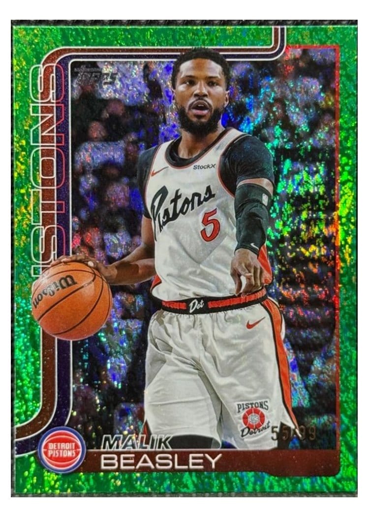 2025-26 Topps Base Set Malik Beasley Holo Green Foil #43 card